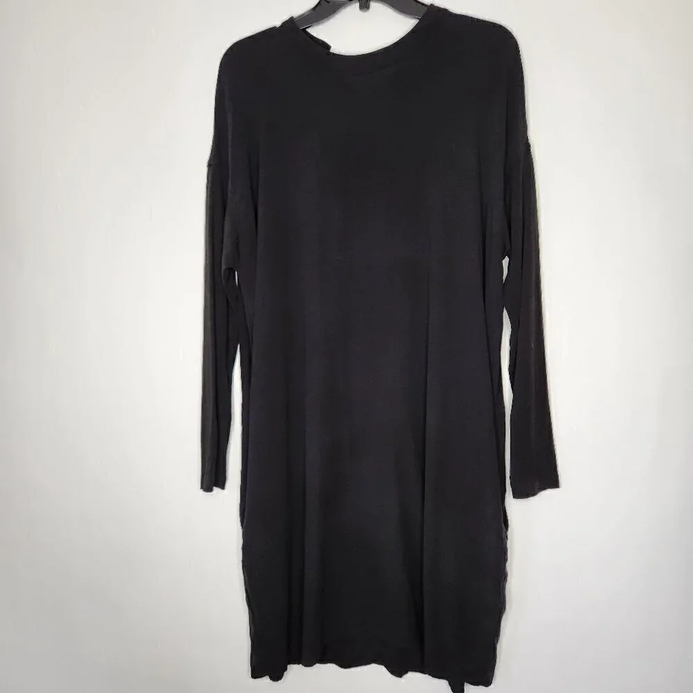 eileen fisher evening dresses Textured Satin V-Neck Dress